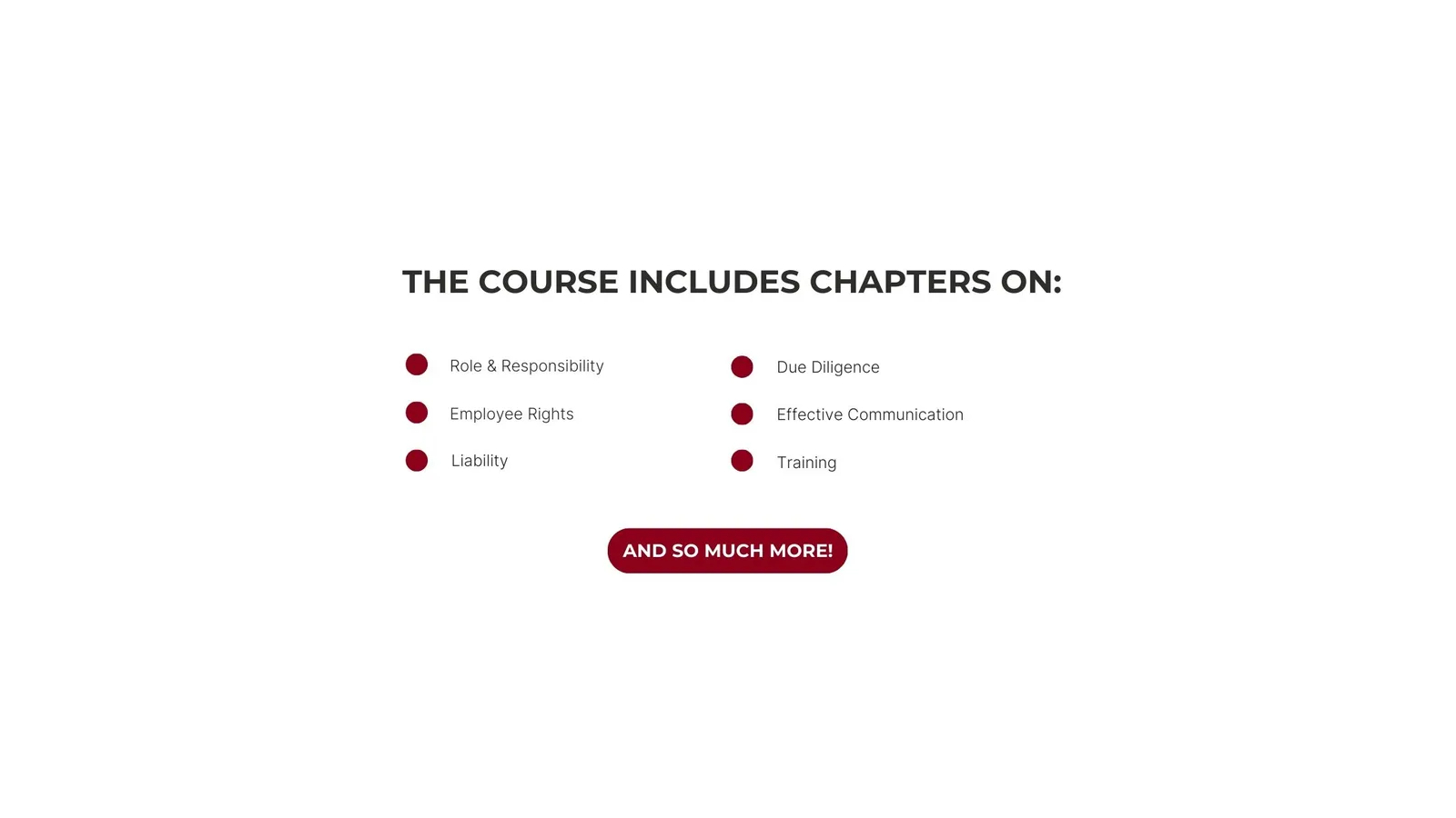 Supervisor safety course chapter overview
